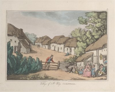 Dorf von St. Udy, Cornwall, aus Skizzen aus der Natur, 1822 von ThomasThomas Rowlandson, Joseph Constantine Stadler Thomas Rowlandson, Joseph Constantine Stadler