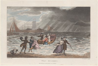 Nasse Quäker, aus Poetische Skizzen von Scarborough, 1813 von Thomas Rowlandson, Joseph Constantine Stadler, J. Bluck
