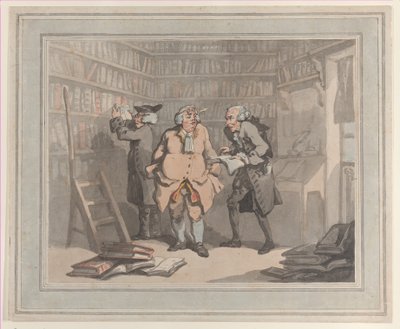 Buchhändler und Autor, 25. September 1784. Schöpfer: Thomas Rowlandson, Samuel Alken von Thomas Rowlandson, Samuel Alken