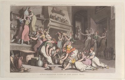 Eine bacchantische Szene auf Don Luigis Ball, aus Neapel und die Campagna Felice von Thomas Rowlandson
