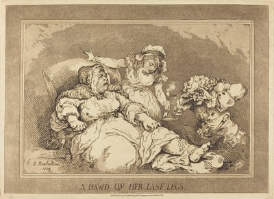 Eine Kupplerin auf ihren letzten Beinen von Thomas Rowlandson