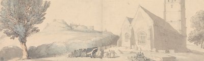 Ein Begräbnis in Carisbrooke, Isle of Wight von Thomas Rowlandson