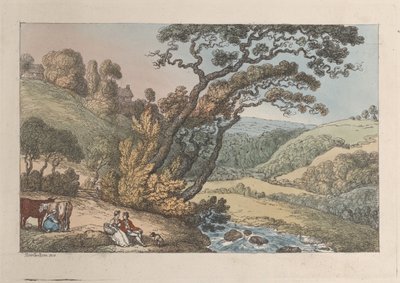 Eine Aussicht in Cornwall, aus Ansichten in Cornwall, 1810 von Thomas Rowlandson