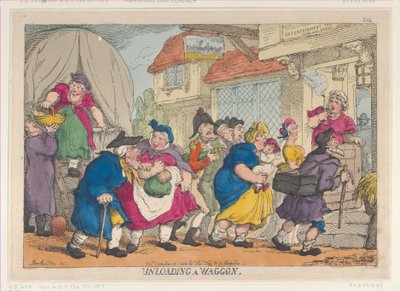 Ein trauriges Unglück oder Miss Fubby Fatarmins Perücke fing Feuer von Thomas Rowlandson