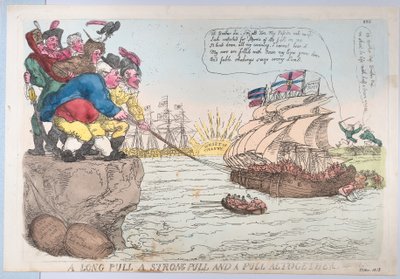 Ein langer Zug, ein starker Zug und ein Zug zusammen, 25. November 1813 von Thomas Rowlandson