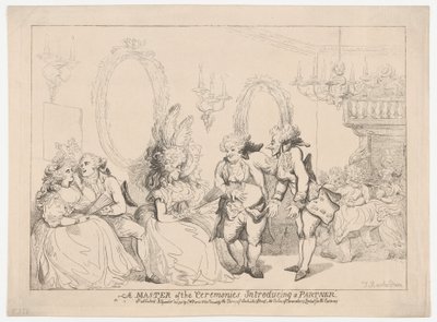 Ein Zeremonienmeister stellt einen Partner vor von Thomas Rowlandson
