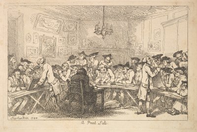 Ein Druckverkauf - Eine Nachtauktion, 1788 von Thomas Rowlandson