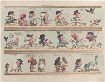 Eine Pygmäenjagd, Ränder für Räume und Hallen, Platte 9, 20. Juni 1799 von Thomas Rowlandson