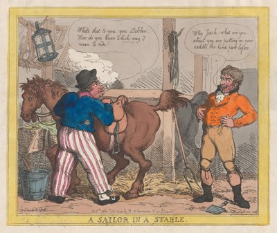 Ein Matrose in einem Stall, 25. November 1805 von Thomas Rowlandson