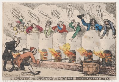 Ein Schwitzen für die Opposition von Dr. W-llis Dominisweaty und Co., 6. März 1789 von Thomas Rowlandson