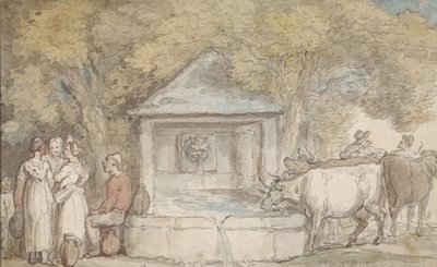 Ein Dorfbrunnen von Thomas Rowlandson