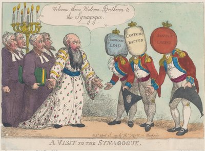 Ein Besuch in der Synagoge, 28. April 1809 von Thomas Rowlandson