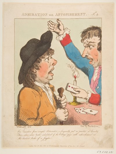 Bewunderung mit Erstaunen Le Brun Travestiert, oder Karikaturen der Leidenschaften, 21. Januar 1800 von Thomas Rowlandson