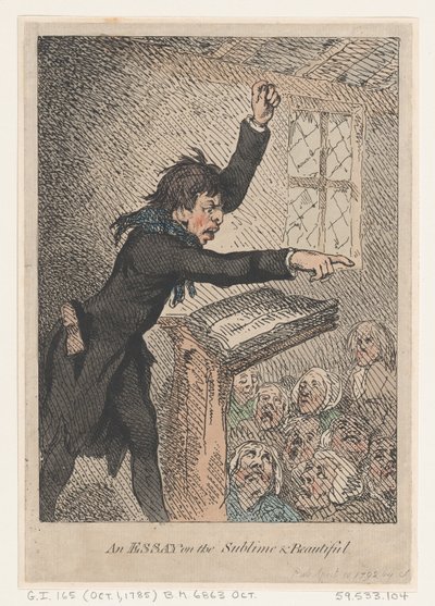Ein Essay über das Erhabene und Schöne, 10. April 1792 von Thomas Rowlandson
