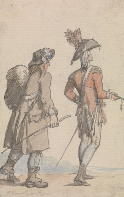 Ein Offizier und sein Diener von Thomas Rowlandson