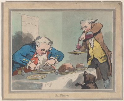 Beim Abendessen, 5. November 1792 von Thomas Rowlandson