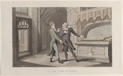 Am Grab von Laura, aus Journal of Sentimental Travels in the Southern Provinces of..., 1817-21 von Thomas Rowlandson