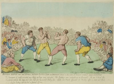 Boxkampf um 200 Guineen zwischen Dutch Sam und Medley von Thomas Rowlandson