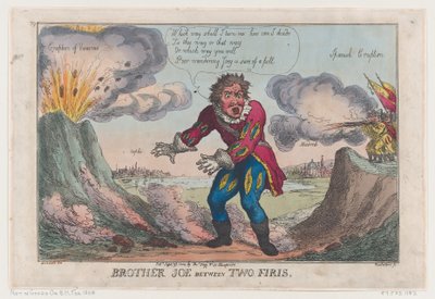 Bruder Joe zwischen zwei Feuern [sic], 25. September 1808 von Thomas Rowlandson