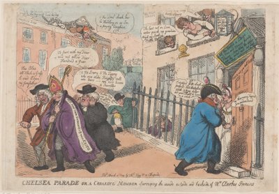 Chelsea Parade oder ein krächzendes Mitglied, das das Innere, Äußere und Hintere untersucht von Thomas Rowlandson