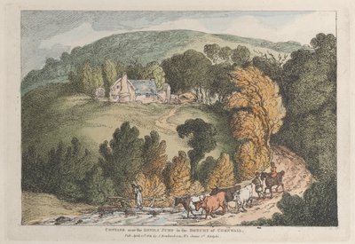 Hütte in der Nähe des Teufelssprungs im Herzogtum Cornwall, aus Ansichten in Cornwall von Thomas Rowlandson
