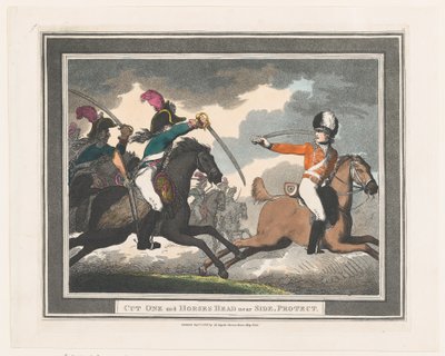 Schneide Eins und Pferdekopf nahe Seite, Schutz, 1. September 1798 von Thomas Rowlandson