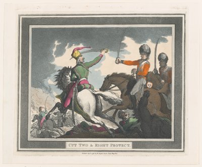 Schneide Zwei & Rechts Schutz, 1. September 1798 von Thomas Rowlandson