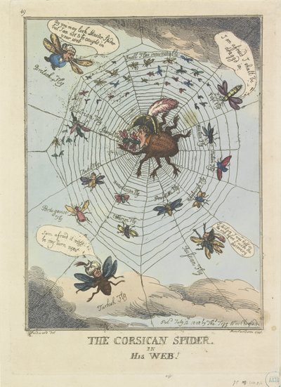 Die korsische Spinne in ihrem Netz, 1808 von Thomas Rowlandson