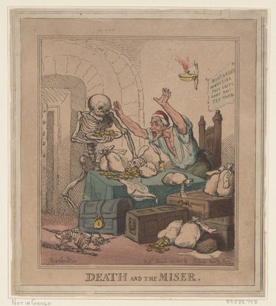 Der Tod und der Geizhals, 20. Dezember 1801 von Thomas Rowlandson