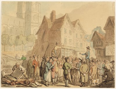 Abriss alter Häuser nördlich der Westminster Abbey von Thomas Rowlandson