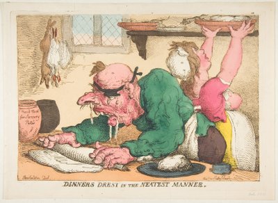 Abendessen auf die ordentlichste Weise zubereitet von Thomas Rowlandson