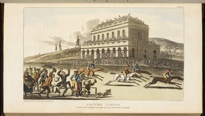 Doktor Syntax verliert sein Geld auf der Rennbahn in York von Thomas Rowlandson