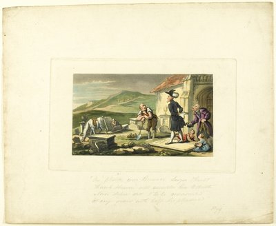 Doctor Syntax meditiert über die Grabsteine, aus Die Reise von Doctor Syntax von Thomas Rowlandson