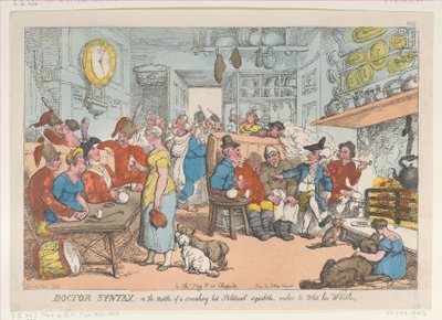 Doktor Syntax, mitten in einem heißen politischen Streit, wünscht sich zu entkommen von Thomas Rowlandson