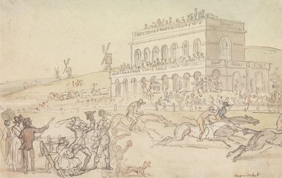 Doktor Syntax verliert sein Geld auf der Rennbahn in York von Thomas Rowlandson