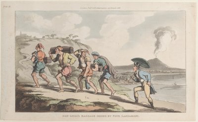 Don Luigis Gepäck wird von vier Lazzaroni beschlagnahmt, aus Neapel und der Campagna Felice von Thomas Rowlandson