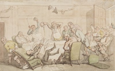 Dr. Syntax hat einen Unfall im Club von Thomas Rowlandson