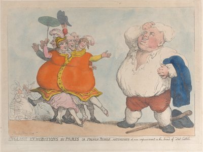 Englische Ausstellungen in Paris oder Franzosen erstaunt über unsere Verbesserung der Rasse, 1812 von Thomas Rowlandson