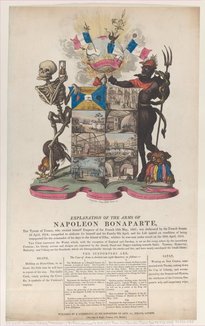 Erklärung der Waffen von Napoleon Bonaparte, April 1814 von Thomas Rowlandson