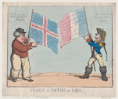 Flaggen der Wahrheit und Lügen, 10. Juli 1803 von Thomas Rowlandson
