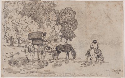 Vierrädrige Chaise, 10. April 1785 von Thomas Rowlandson