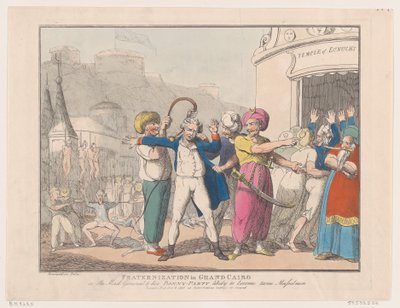 Fraternisierung in Groß-Kairo, oder Der verrückte General und seine lustige Gesellschaft, 9. Oktober 1798 von Thomas Rowlandson