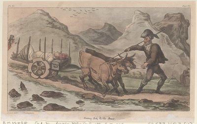 Krank nach hinten gehen, aus Die militärischen Abenteuer von Johnny Newcome, 1815 von Thomas Rowlandson