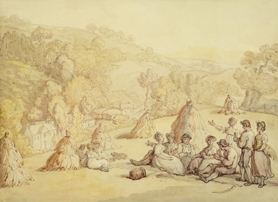 Erntende, die in einem Kornfeld ruhen, ca. 1805-10 von Thomas Rowlandson