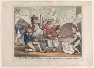 Großer Spaß für John Bull, oder die Republikaner in ihrer letzten Not, 12. November 1798 von Thomas Rowlandson