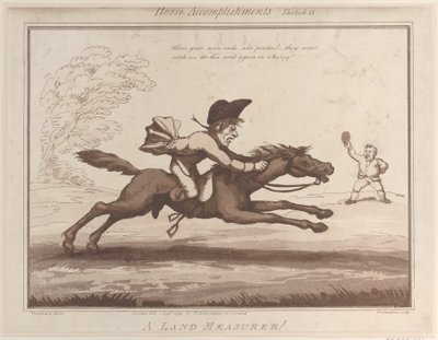 Pferdeleistungen, Skizze 11: Ein Landvermesser!!, 1. August 1799 von Thomas Rowlandson