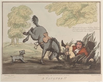 Pferdekunststücke, Skizze 12: Ein Voltigierer!! von Thomas Rowlandson