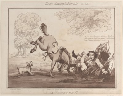 Pferdeleistungen, Skizze 12: Ein Voltigierer!!, 1. August 1799 von Thomas Rowlandson