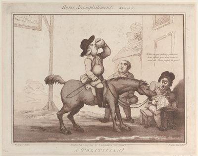 Pferdefähigkeiten, Skizze 5: Ein Politiker!!, 1. August 1799 von Thomas Rowlandson