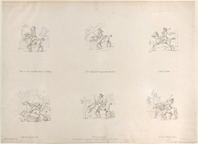 Wie man jedes Pferd, jede Stute oder jeden Wallach wendet, wie man elegant und angenehm den Hügel hinunter reitet von Thomas Rowlandson